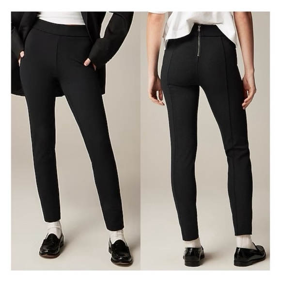 NWT J. Crew Any Day Pants Ponte Smooth Stretch Twill Black Size Small - Picture 1 of 8